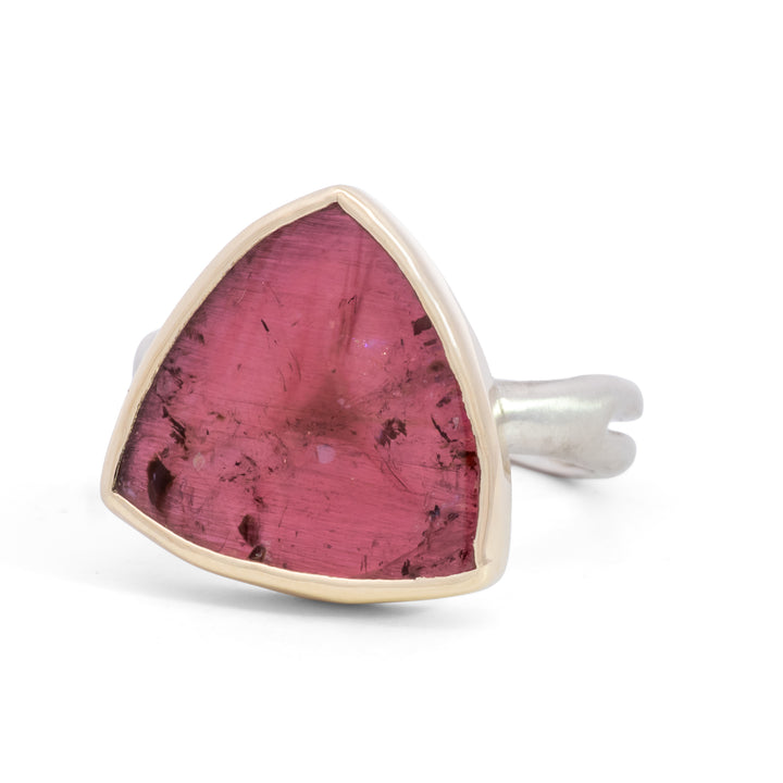 Watermelon Tourmaline Slice Ring