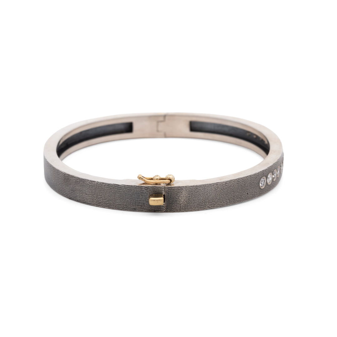 Linea 6 mm Silver and Diamond Bracelet