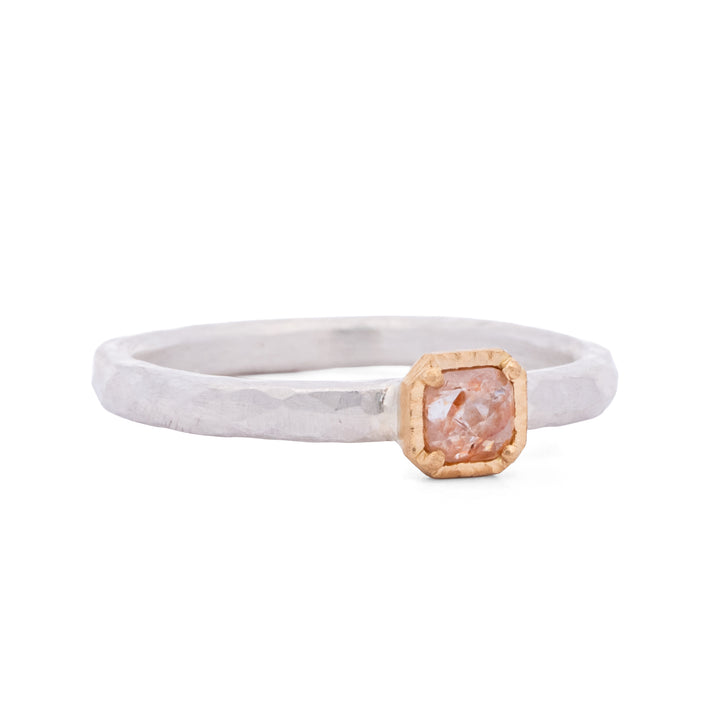 Bezel Set Peach Diamond Ring