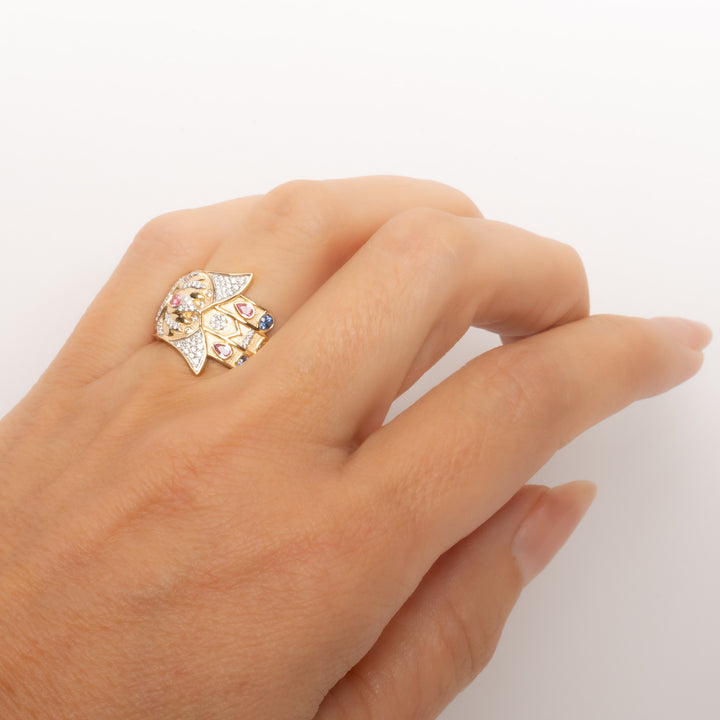 Bejeweled Sideways Hamsa Ring