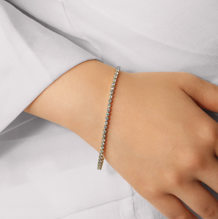 14K Yellow Gold 3.05tcw Lab Diamond Tennis Bracelet