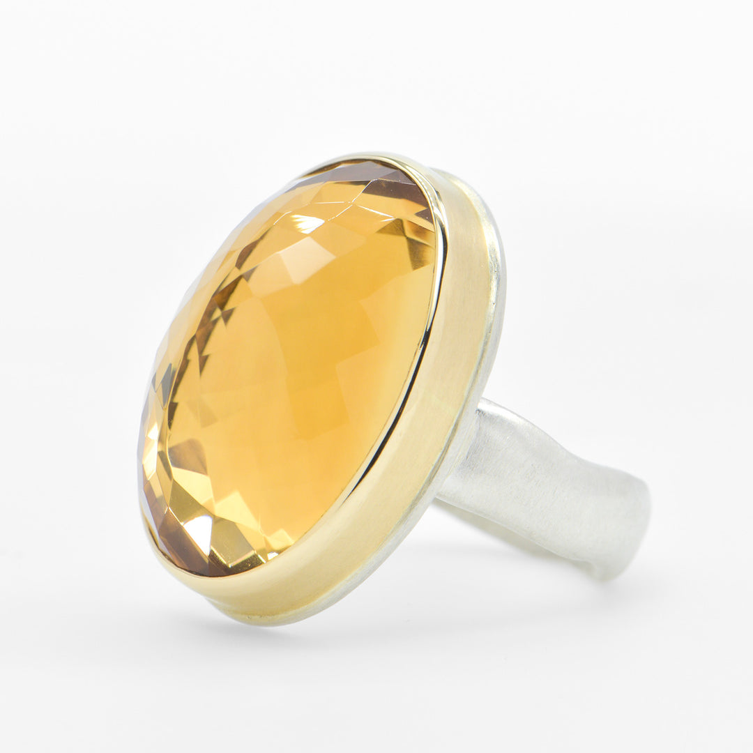 Inverted Citrine Ring