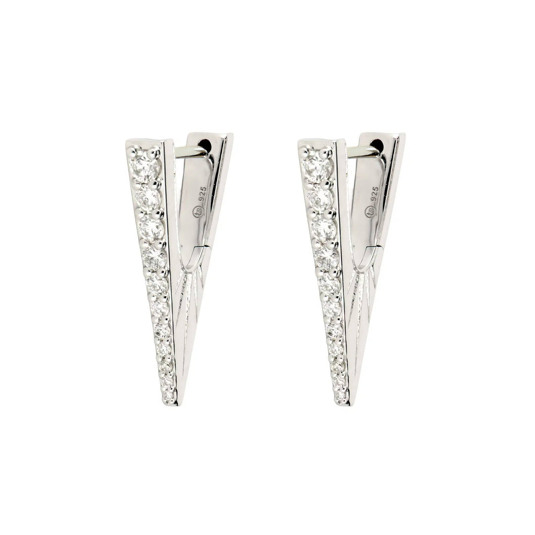 Small Diamond V Hoop Earrings