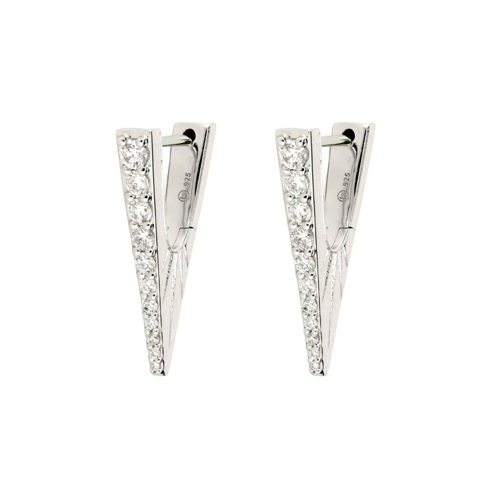 Small Diamond V Hoop Earrings