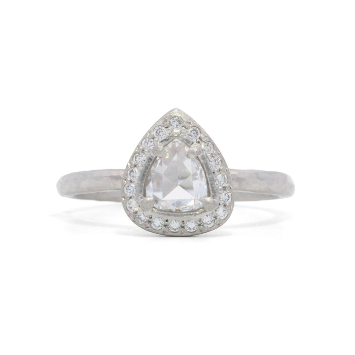 Pear Shaped Diamond Halo Ring