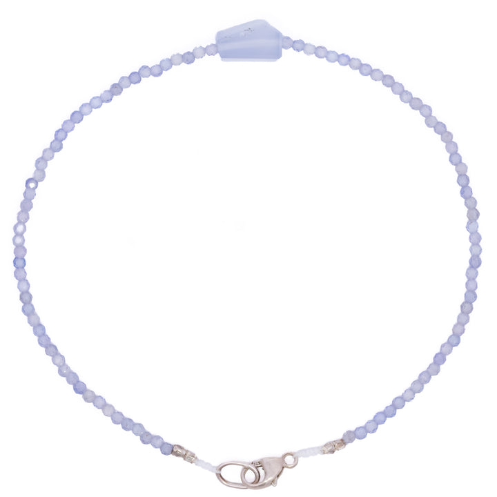 Natural Chalcedony & Tanzanite Beaded Bracelet