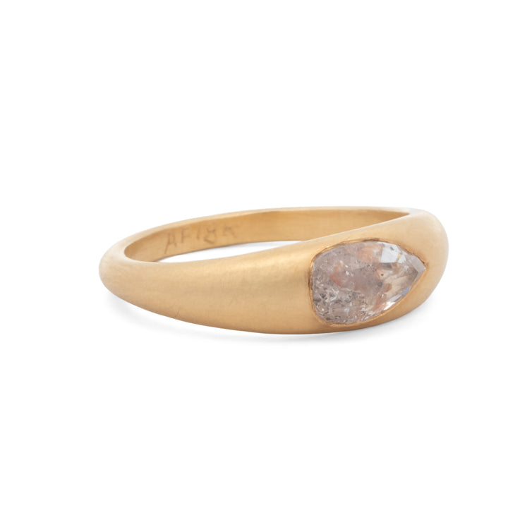 Pear Shaped Diamond Tapered Ring