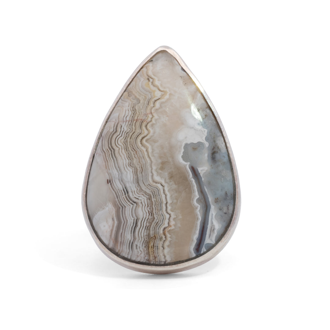 Teardrop Crazy Lace Agate Ring