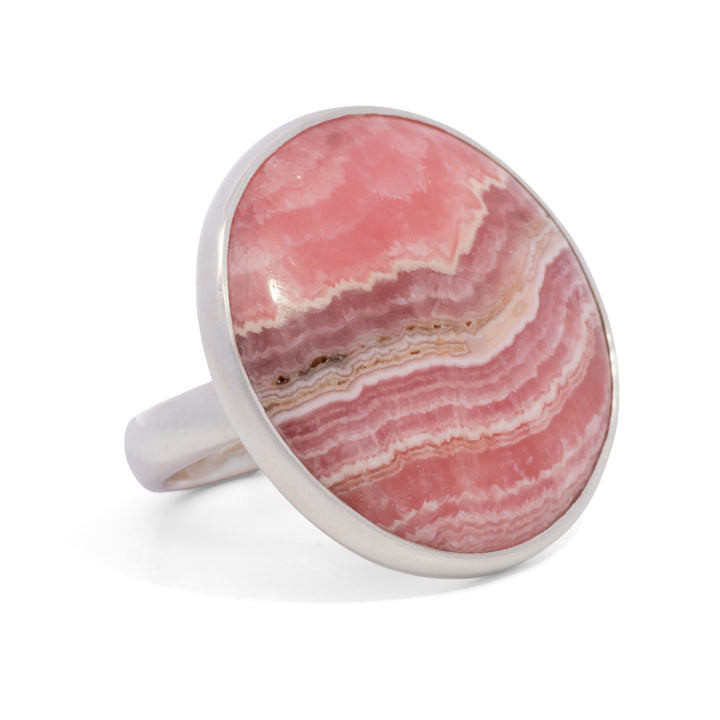 Round Rhodochrosite Ring