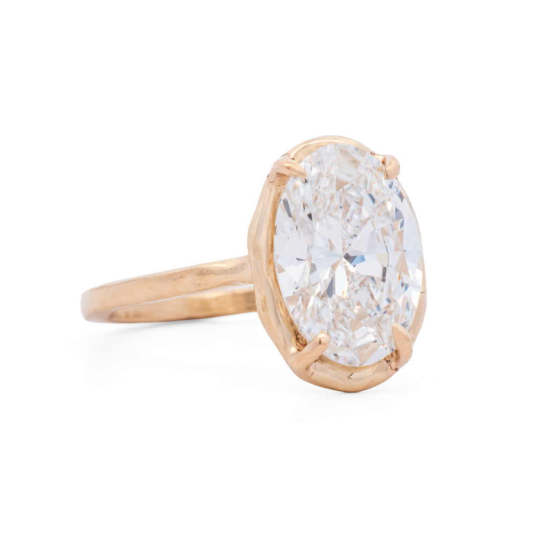 3.02 ct Oval Brilliant Cut Lab Grown Certified Diamond Ring