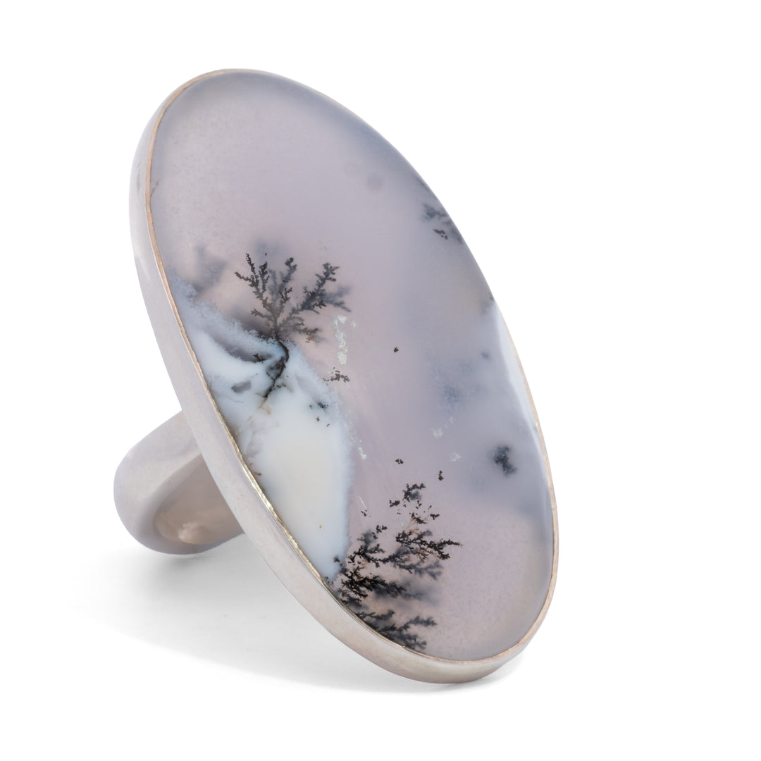 Oval Dendritic Agate Ring