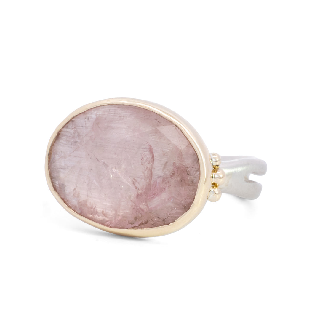 Small Asymmetrical Morganite Ring