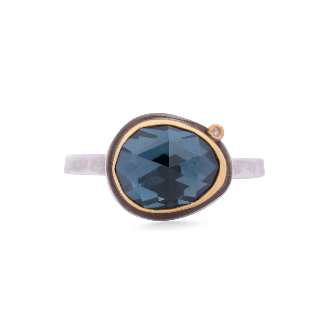 London Blue Topaz and Diamond Ring