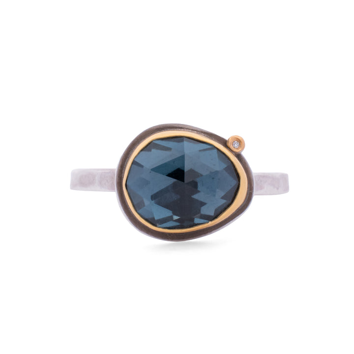 London Blue Topaz and Diamond Ring