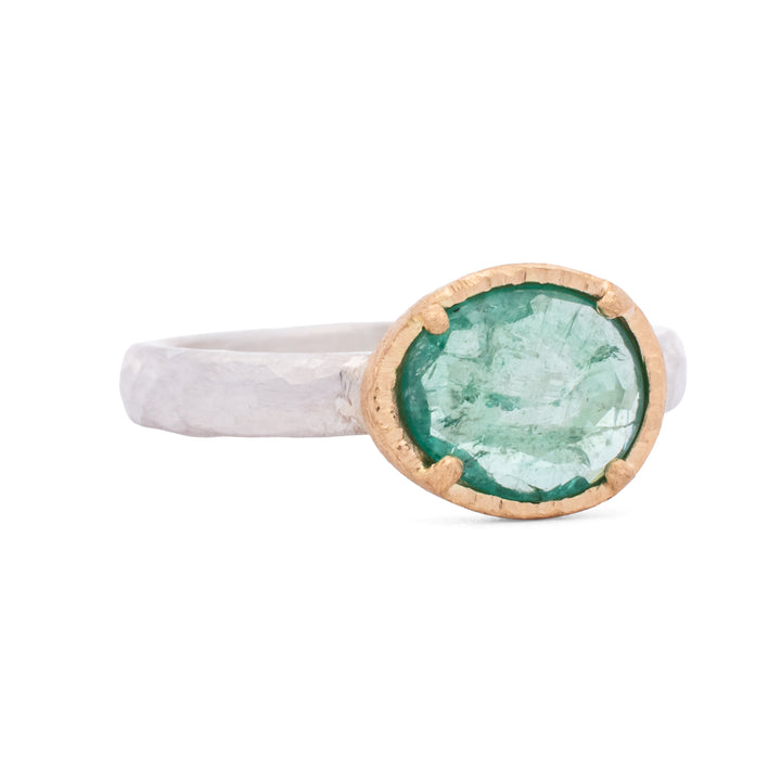 Rose Cut Emerald Ring