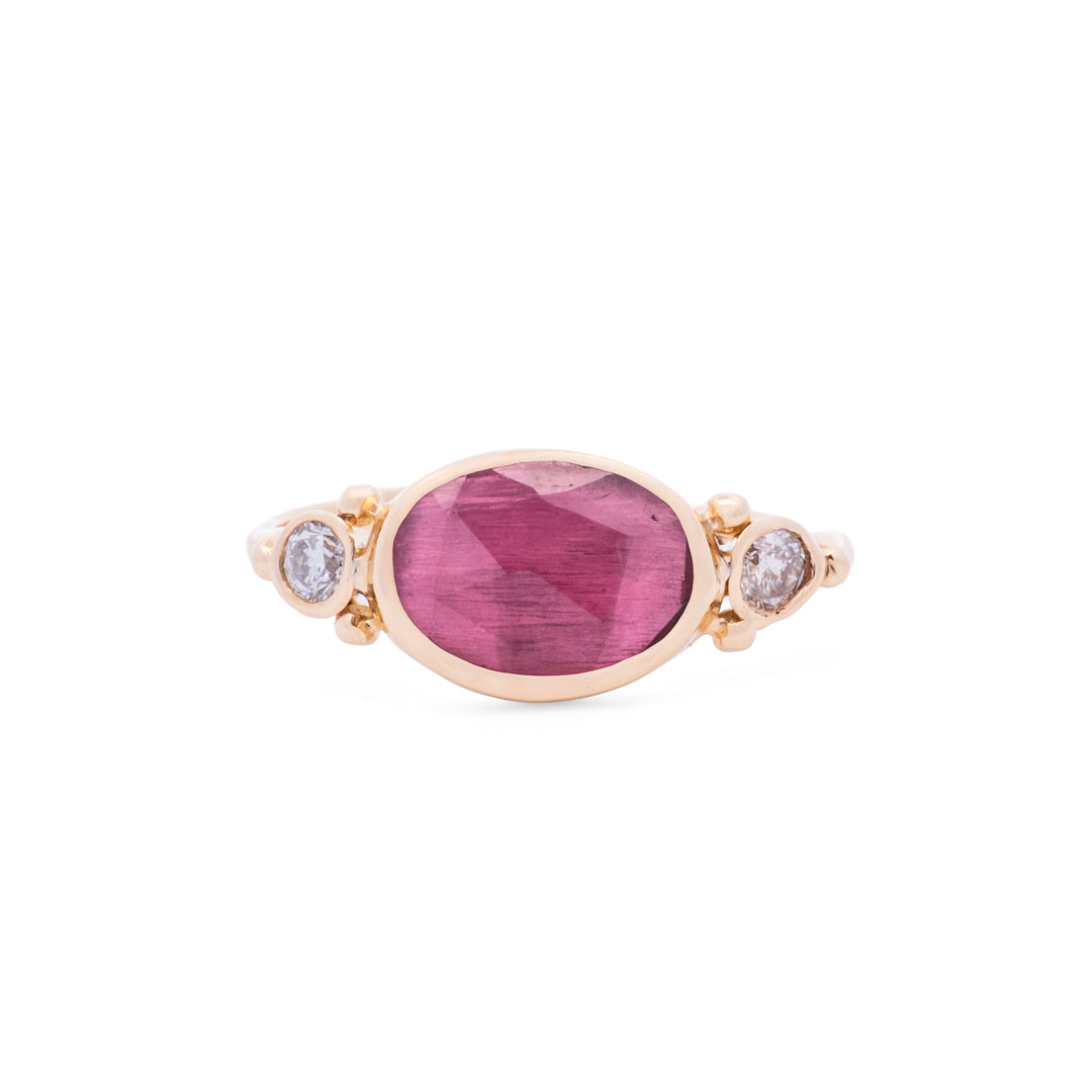 Oval Pink Tourmaline Ring