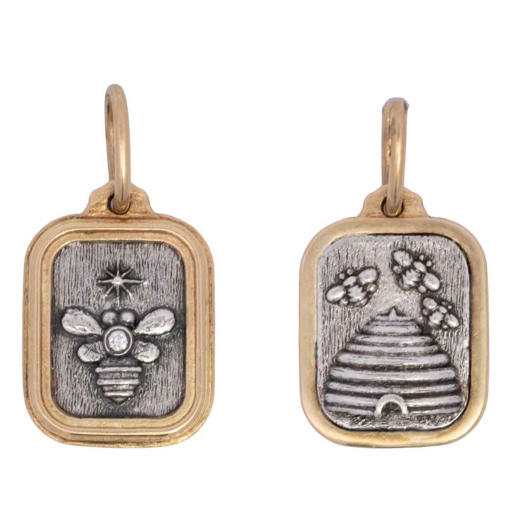 Baby Rectangle Beehive + Bee Charm