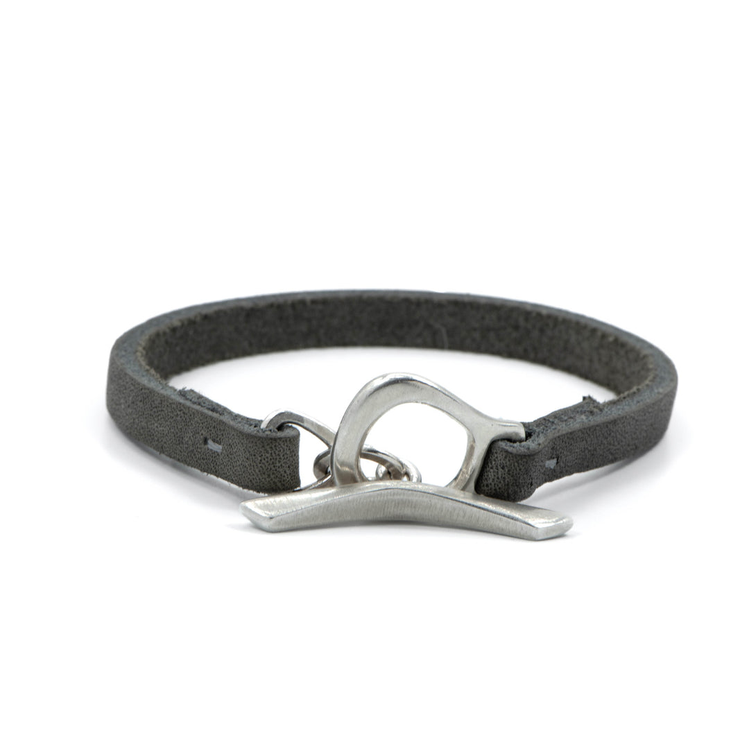 CC Rider Slate Grey Leather Bracelet