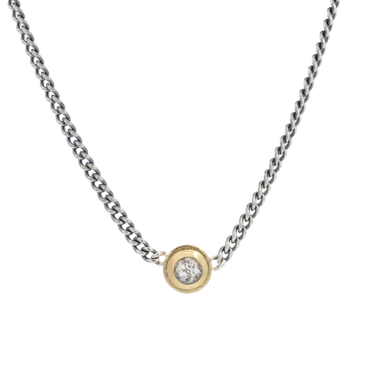 Rose Cut Salt & Pepper Diamond Necklace