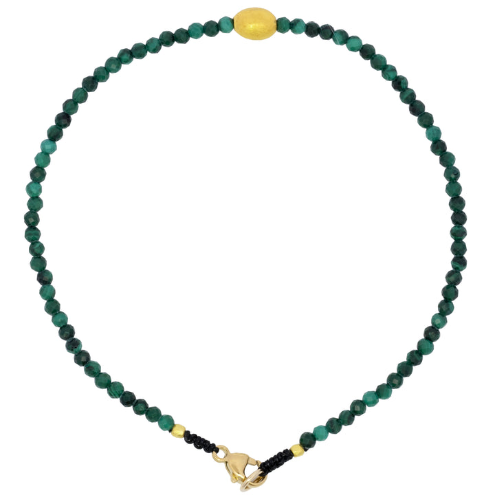 Malachite & Gold Bead Bracelet