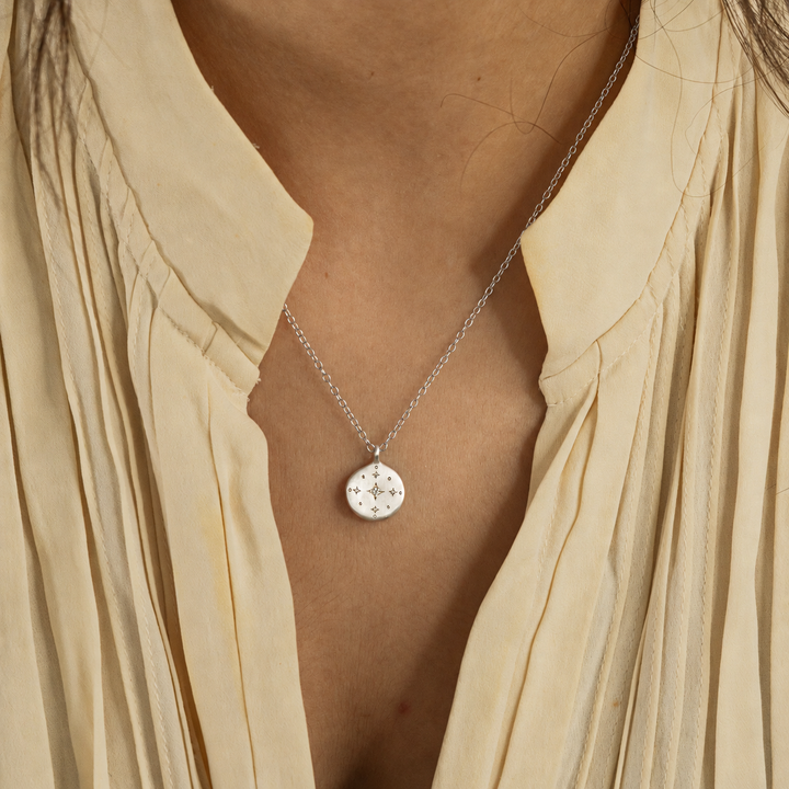 New Moon Diamond Pendant Necklace