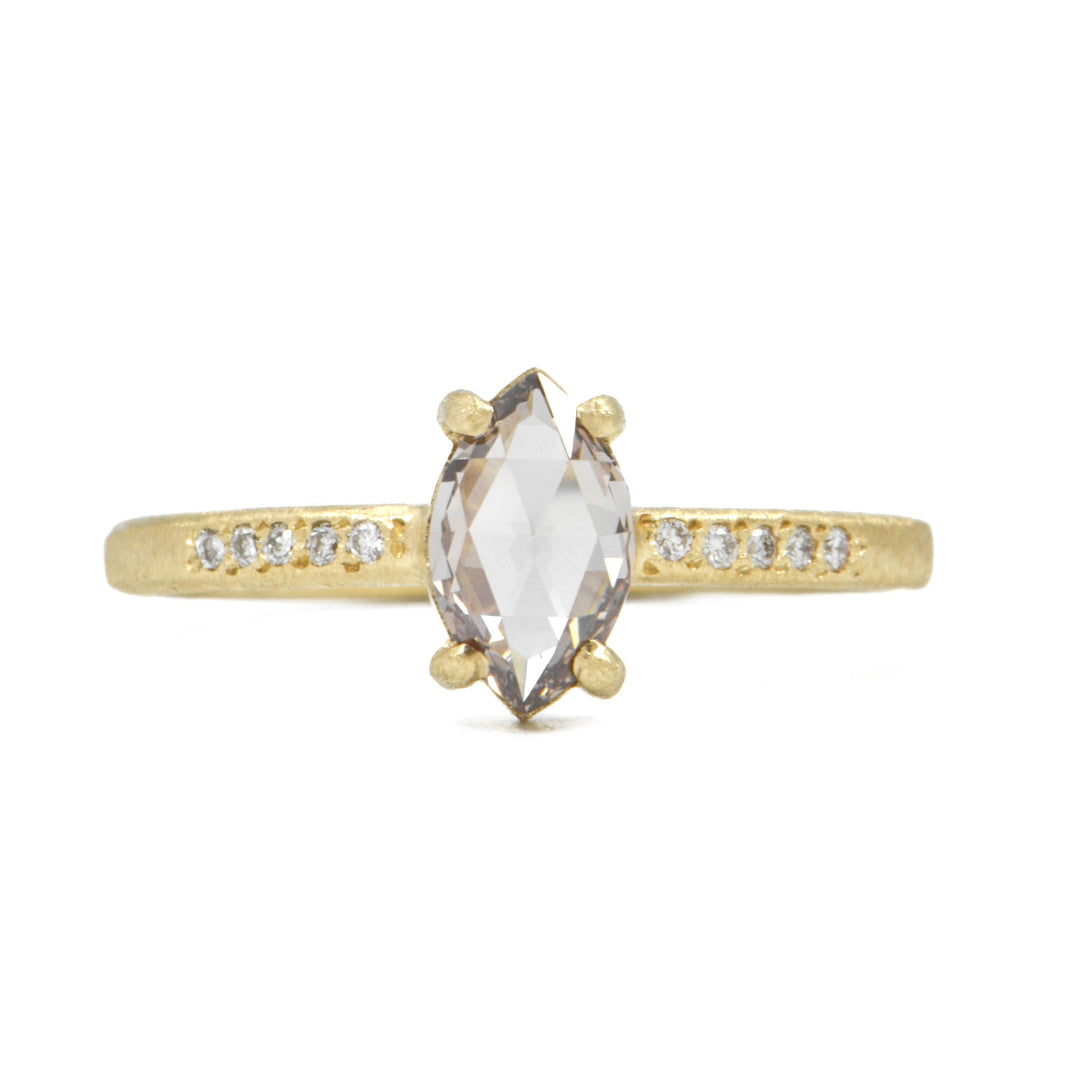 Marquise Peach Diamond Ring