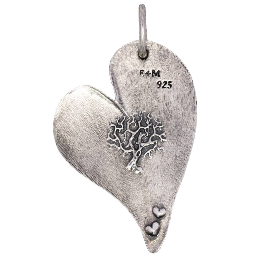 Large Tilted Pavé Diamond Heart Charm