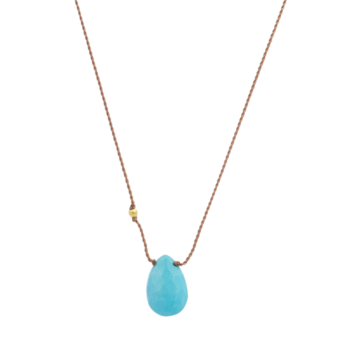 Sleeping Beauty Turquoise Teardrop Necklace