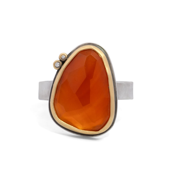 Carnelian and Diamond Ring