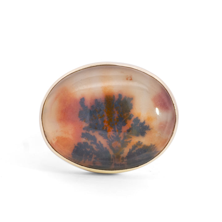 Oval Dendritic Agate Ring