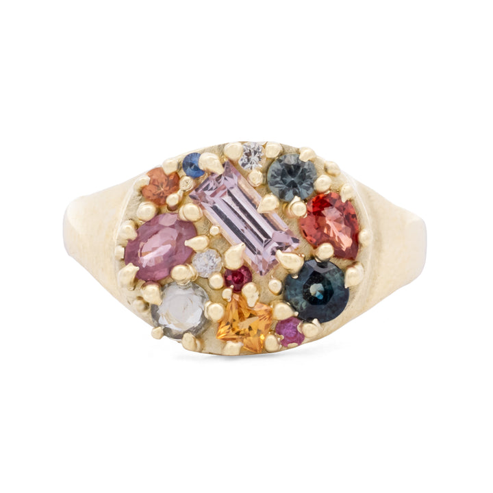 Pastel Multicolor Sapphire Cluster Ring