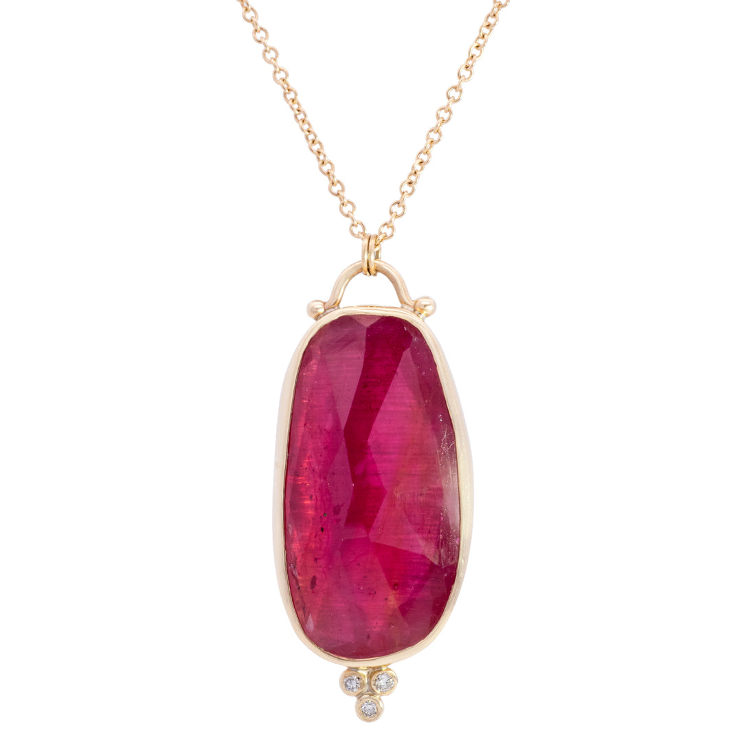 Ruby & Diamond Pendant Necklace