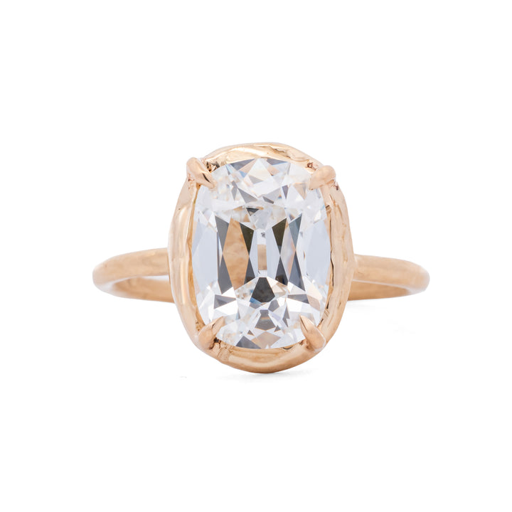 3.01 ct Old Mine Cushion Cut Lab Grown Certified Diamond Ring