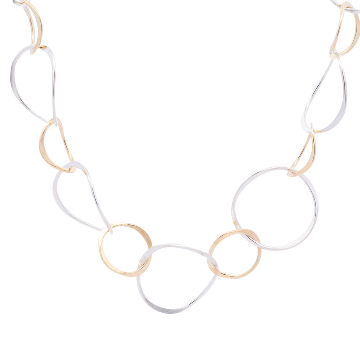 Two Tone Circle Link Necklace
