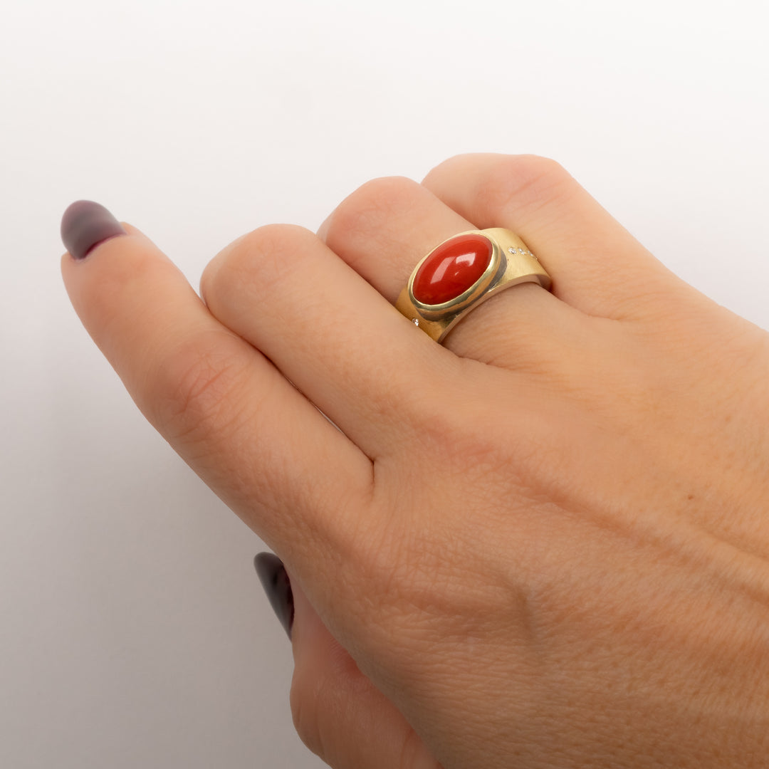 Trunk Show Coral & Diamond Ring