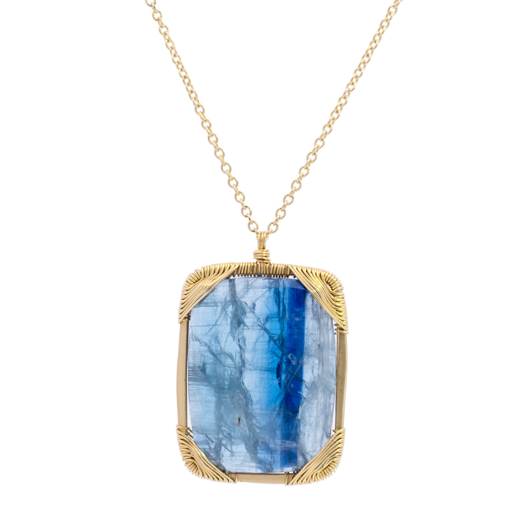 Faceted Kyanite Pendant Necklace