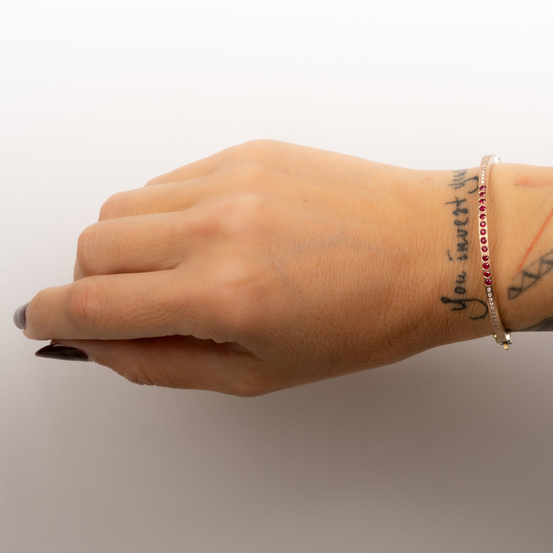 Trunk Show 2.5 mm Ruby & Diamond Rose Gold Bracelet