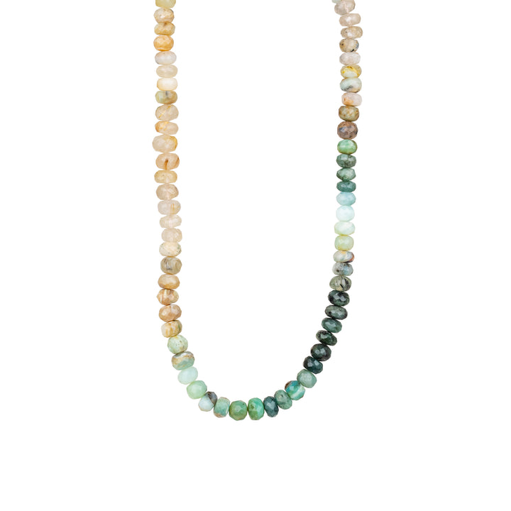 Emerald, Peruvian Opal & Rutilated Quartz Beaded Necklace