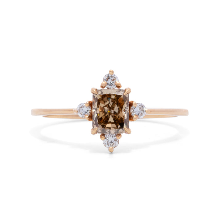 Cognac & White Diamond Ring