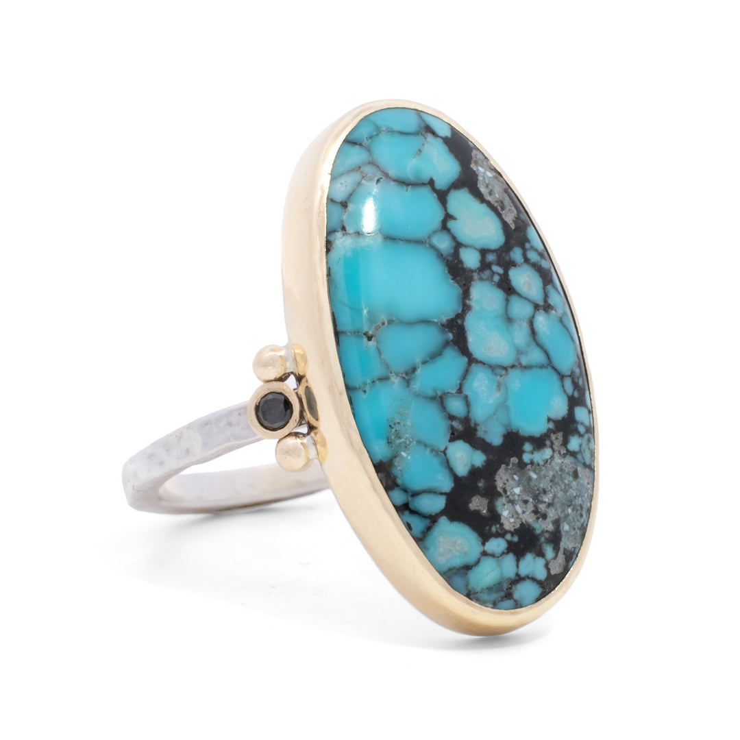 Blue Moon Turquoise & Black Diamond Ring