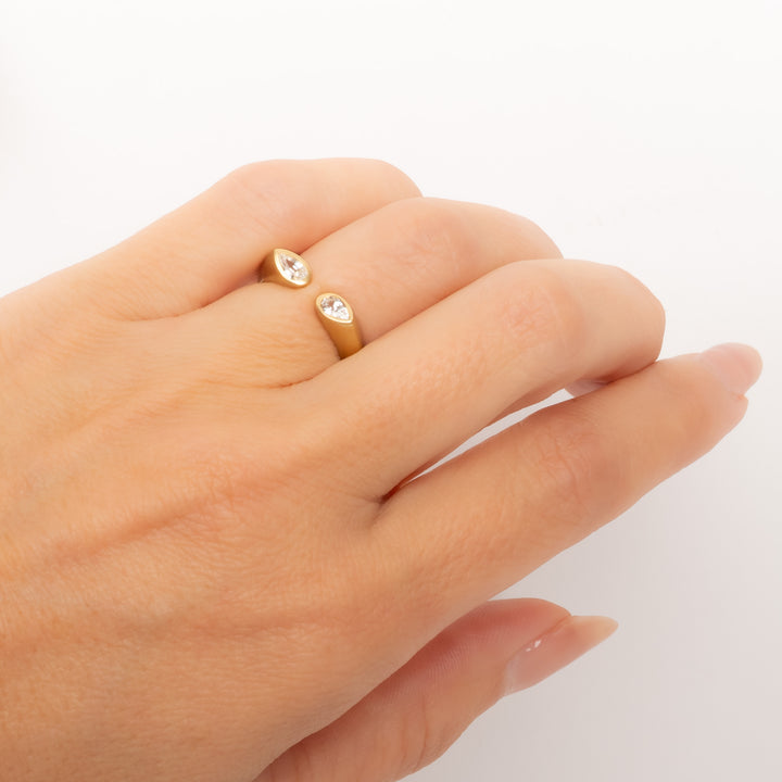 White Sapphire Open Top Hug Ring