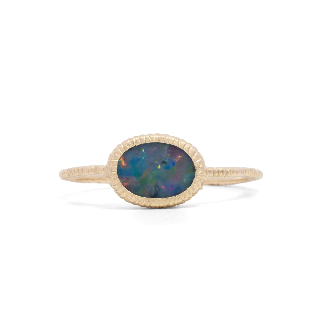Small Oval Opal Ring