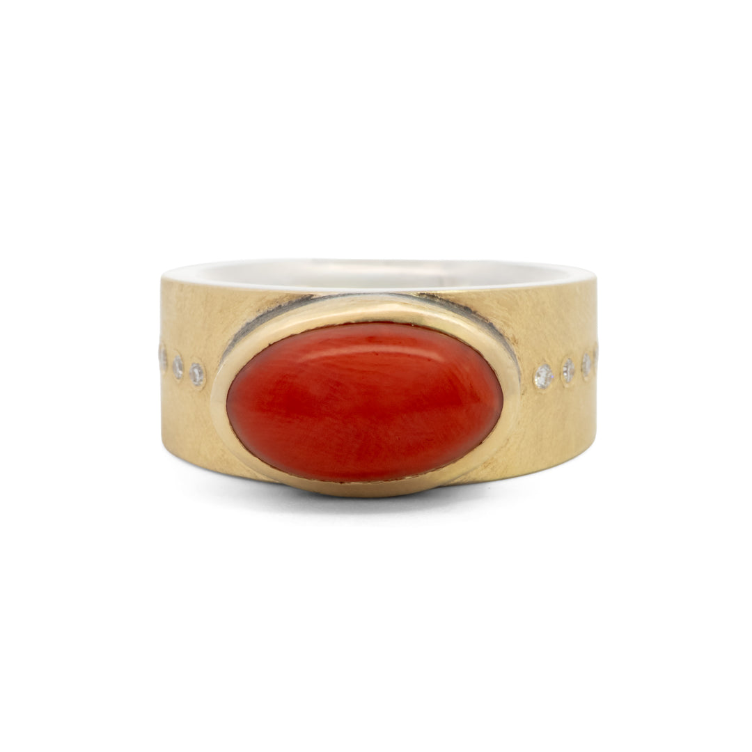 Trunk Show Coral & Diamond Ring