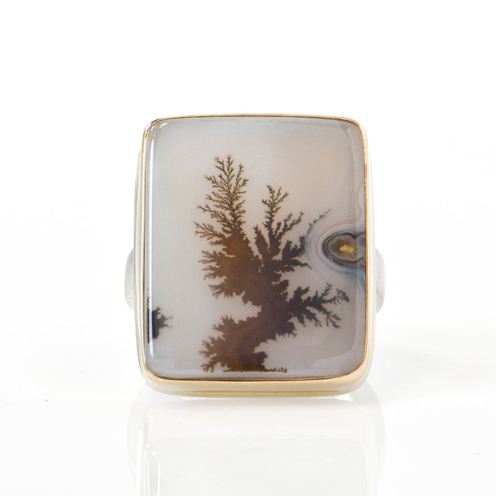 Rectangular Dendritic Agate Ring