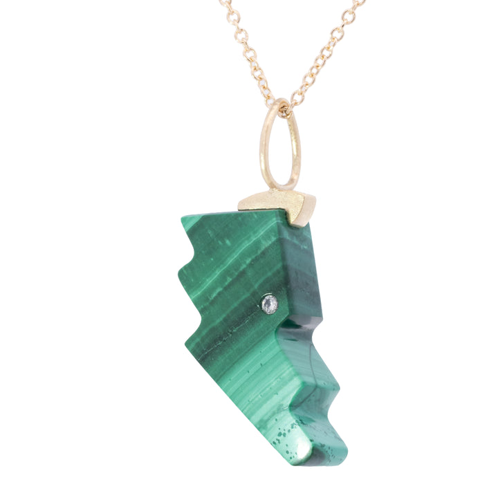 Malachite with Diamond Bolt Mini Charm