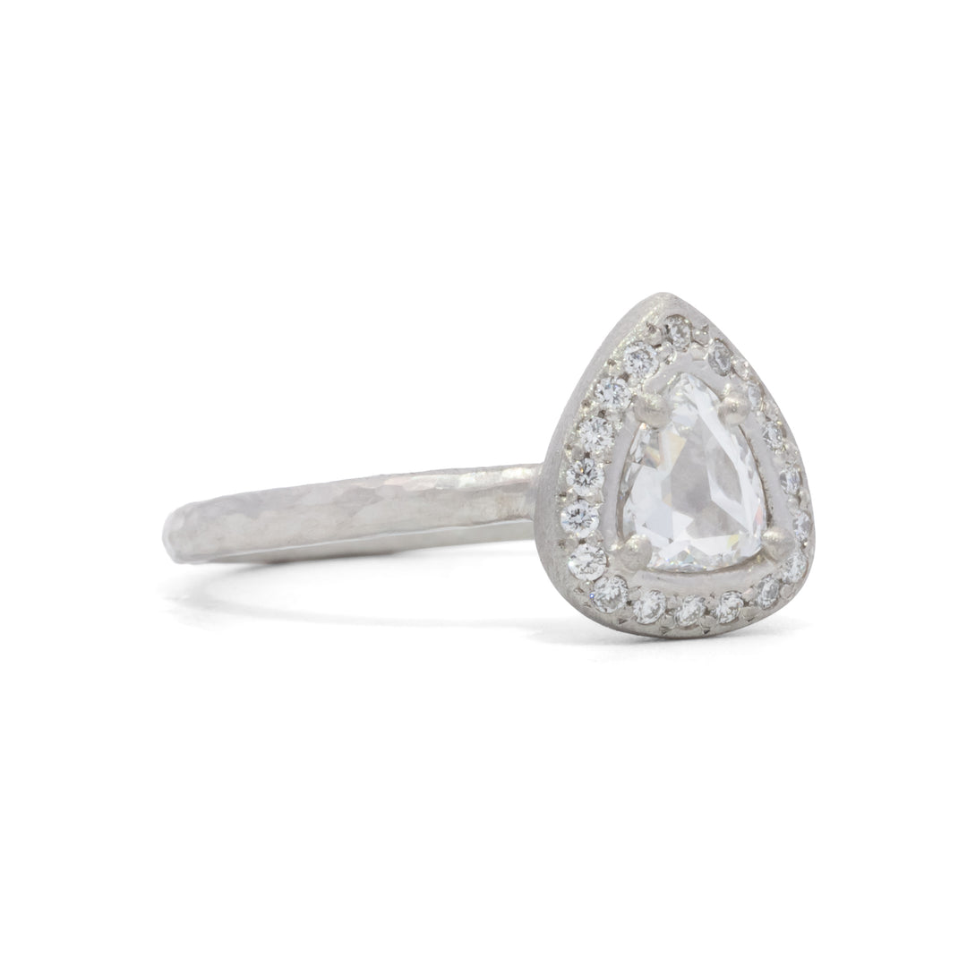 Pear Shaped Diamond Halo Ring