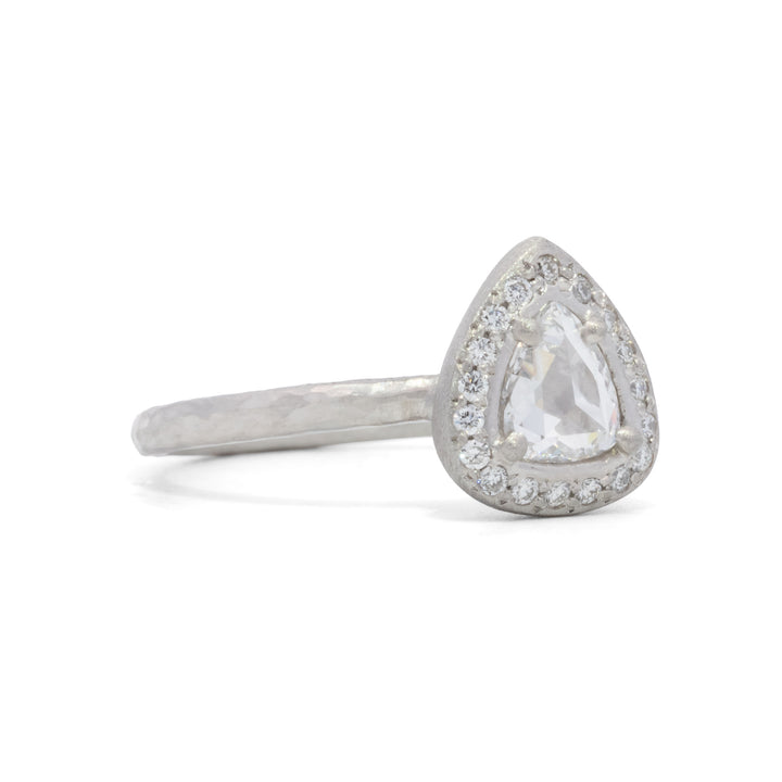 Pear Shaped Diamond Halo Ring