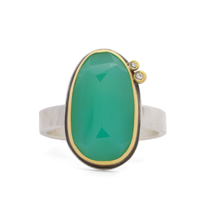Rosecut Chrysoprase Ring