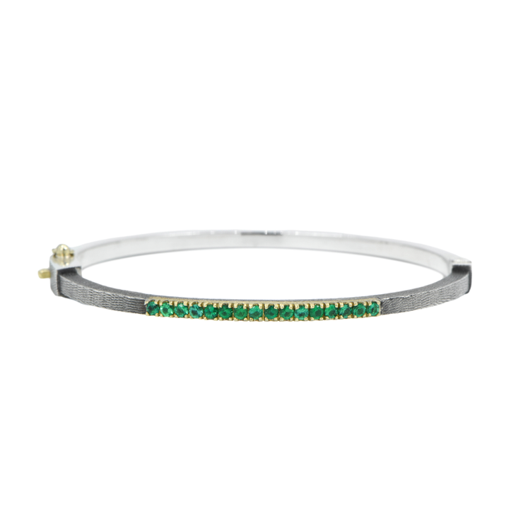 2.5mm Emerald Zoe Gold and Silver Bracelet