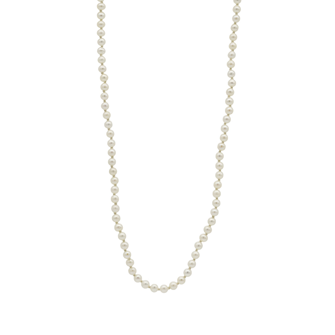 Hand Knotted Pearl Strand Necklace